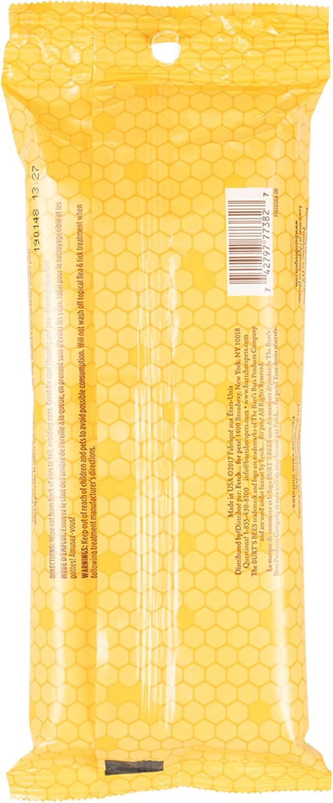 Burt's Bees for Pets Cat Dander Wipes with Colloidal Oat Flour, 98% Natural Origin Formulas, Cats Dandruff Remedy, Feline Cleansing Sheets for Allergy Relief, 3pk, 50ct
