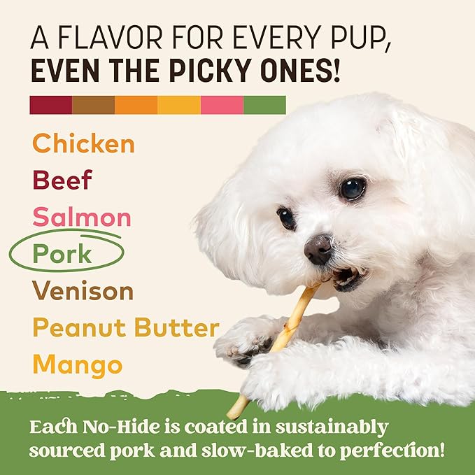 Earth Animal No-Hide Stix Pork Recipe Natural Rawhide Alternative Dog & Cat Chews - 40 Count Extra Value Pack