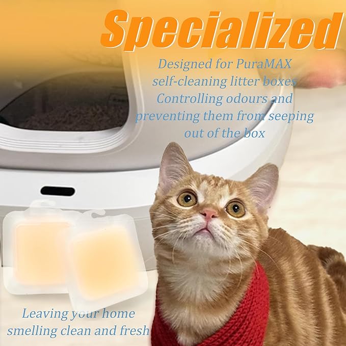 6 Pack Pet Odor Eliminator N50+ For Puramax Self-Cleaning Cat Litter Box, Cat Toilet Odor Control, with hook Cat Toilet Odor Control for Most Other Automatic Litter Box (Regular)
