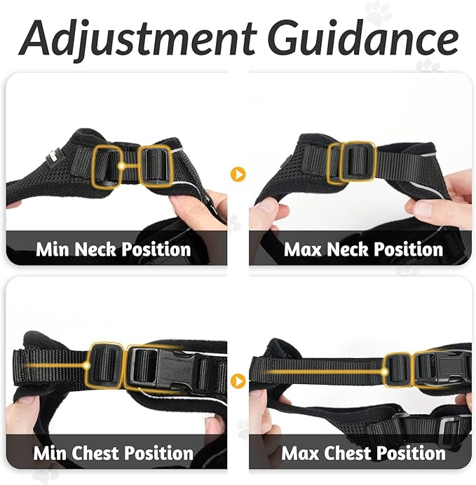 rabbitgoo Cat Harness and Leash for Walking, Escape Proof Soft Adjustable Vest Harnesses for Cats, Easy Control Breathable Reflective Strips Jacket, Black, S