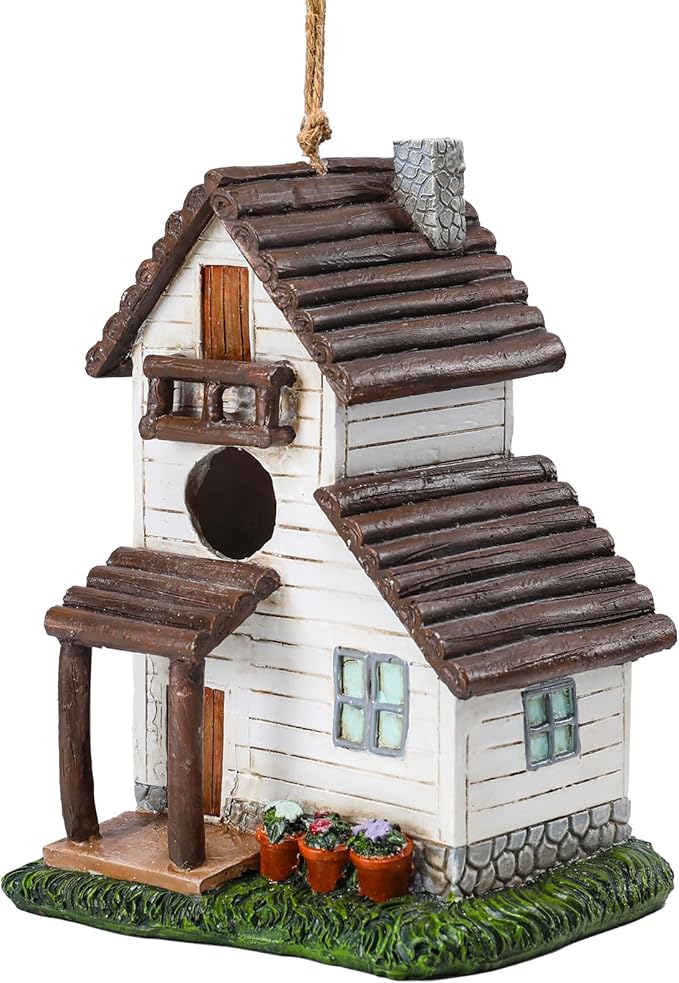 Yinns Resin Bird House for Outside, Birdhouses for Outdoors for Nesting, Decorative Home Bird Houses for Yard Garden Decor, Water Proof
