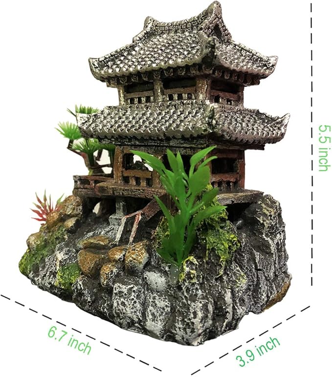 SLOCME Resin Castle Decorations, Multicolor Aquarium Sculpture - Eco-Friendly Fish Tank Castle Ornaments