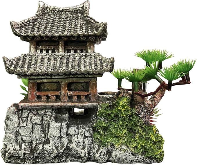 SLOCME Resin Castle Decorations, Multicolor Aquarium Sculpture - Eco-Friendly Fish Tank Castle Ornaments