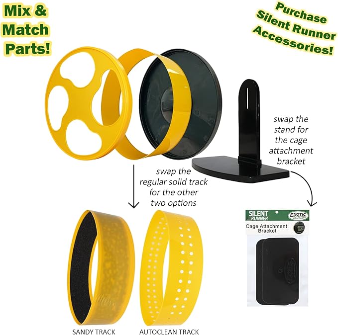 Silent Runner Wheel - 9" Regular - Exercise Wheel (Yellow)