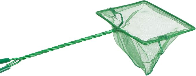 Tugaizi Aquarium Fish Net Fine Quick Catch Mesh Nylon Fishing Catch Nets with Plastic Handle - Green (3in, 4in,5in, 6in)