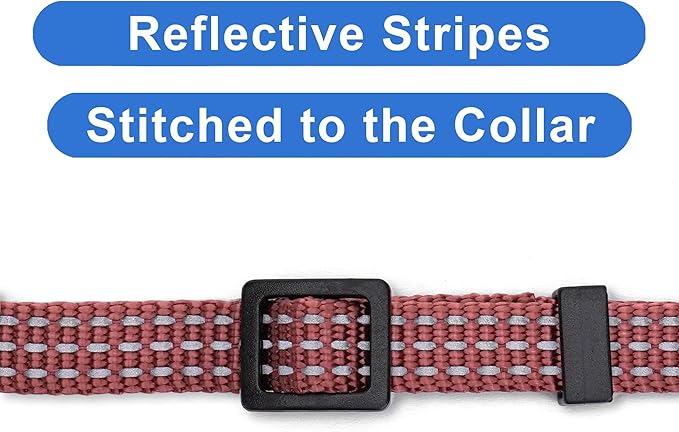Pawtitas Reflective Cat Collar with Safety Buckle and Removable Bell Cat Collar Kitten Collar Brown Cat Collar One Size