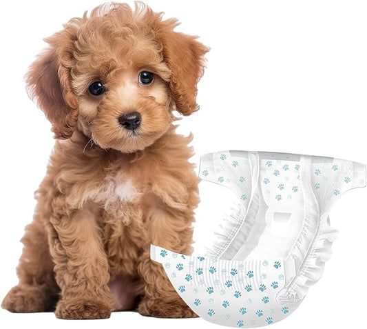 IMMCUTE Female Dog Diapers 30 Count,Super Absorbent Disposable Dog Diapers Female with Flash Dry & Leakproof, Doggie Diapers for Heat Cycle,Excitable Urination (X-Small)