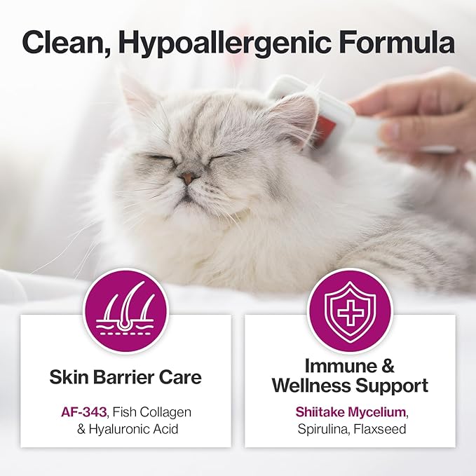 Dr.by Cat Silk Derma Lickable Feline Skin and Coat Supplement - Dandruff Treatment & Itchy Skin Relief Allergy Support for a Glossy Coat Immune Boosting Formula - 30 Individual Treat Tubes