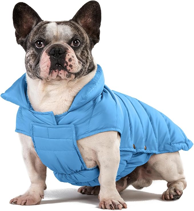 SPACE LION Puffer Jacket, Down Winter Coat, Durable Outdoor Coat for Cold and Windy Conditions, Waterproof, Windproof, Lightweight Jacket, Adjustable Fit for Medium, Large Dogs(Blue,XL)