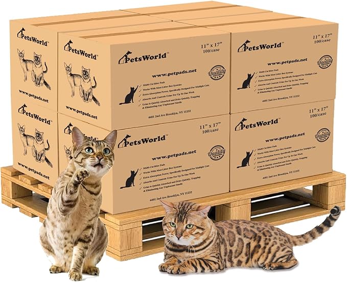 PETSWORLD Multi Cat Pad Refills for Cats Breeze Litter System, Ultra-Absorbent, Quick Dry - (800 Count, Fresh Scented)