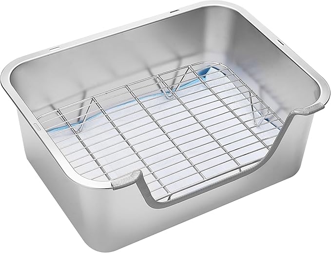 Stainless Steel Sifting Litter Box for Rabbit (L)