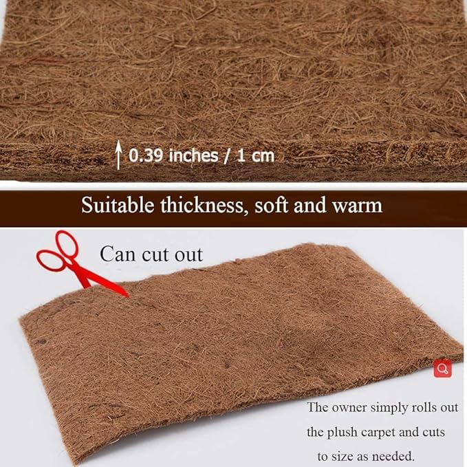 Hamiledyi Reptile Carpet Natural Coconut Fiber Tortoise Carpet Mats for Pet Terrarium Liner Reptile Supplies for Lizard Snake Chameleon Turtle Bedding Bunny Rabbit Mat (15 x Sheets)