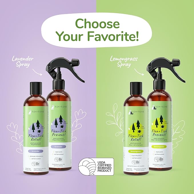 Flea & Tick Spray and Shampoo Kit for Dogs & Cats