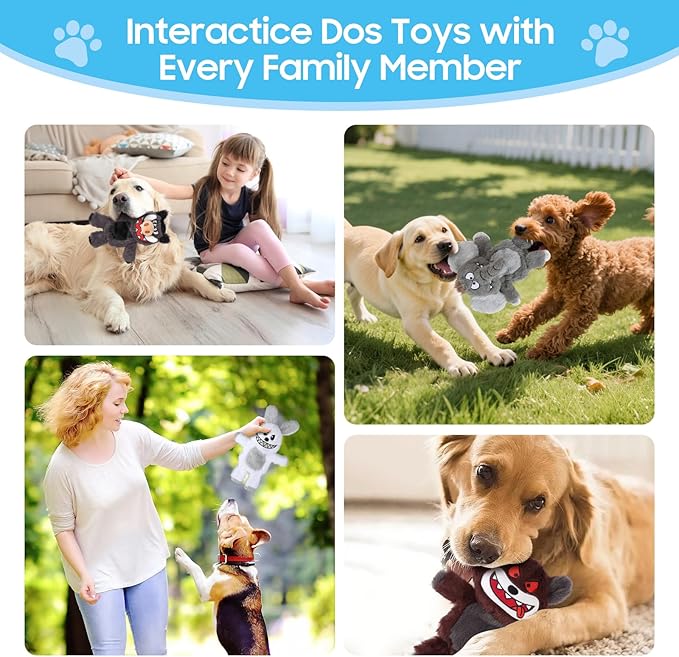 Bzonsmart Dog Squeaky Toys, 5 PCS Crinkle Plush Dog Toys, Dog Toys Value Bundle for Small,Medium,and Large Dogs, Dog Chew Toys to Keep Them Busy