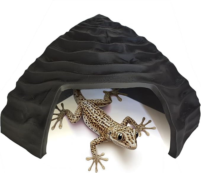 Corner Reptile Cave - Natural-Look Hide for Lizards, Snakes, Bearded Dragons, Turtles, and Tortoises - Durable Habitat Decor