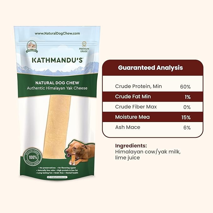 Authentic Himalayan Yak Cheese for Dogs - Mega (Pack of 1) - Sourced from Pristine Himalayan Foothill, Rawhide-Free, NO preservatives