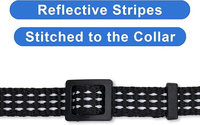Pawtitas Reflective Cat Collar with Safety Buckle and Removable Bell Cat Collar Kitten Collar Black Cat Collar One Size