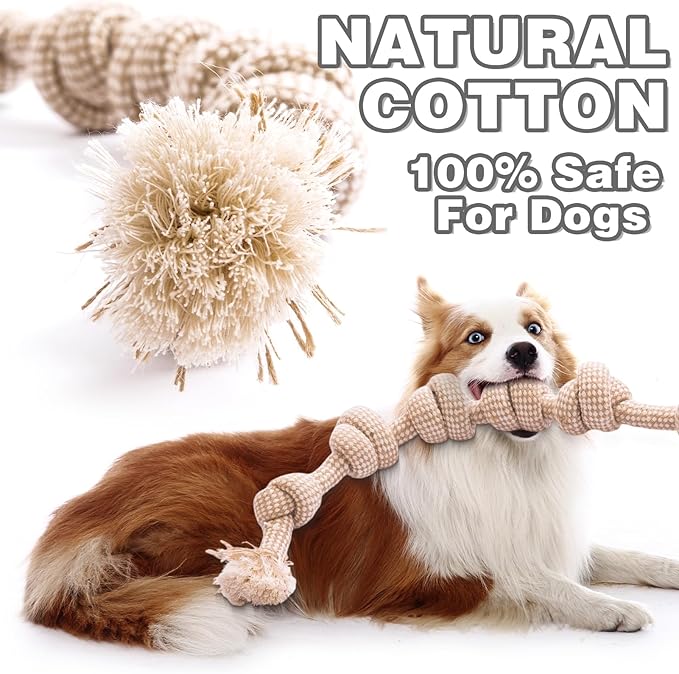 Dog Rope Toy, Rope Toys for Dogs Aggressive Chewers, for Large Dogs for Cleaning Teeth, Bite Resistant, 3 Pack