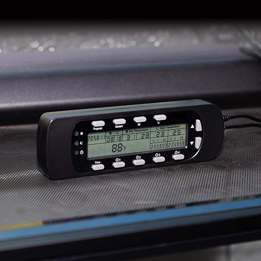 REPTI ZOO Reptile Thermostat Digital Outlet Temperature Timer Troptical or Desert Mode with Day Night Control for Aquarium Reptiles Terrarium Humidistat Mushroom Fermentation,Easy Setup (THC16)