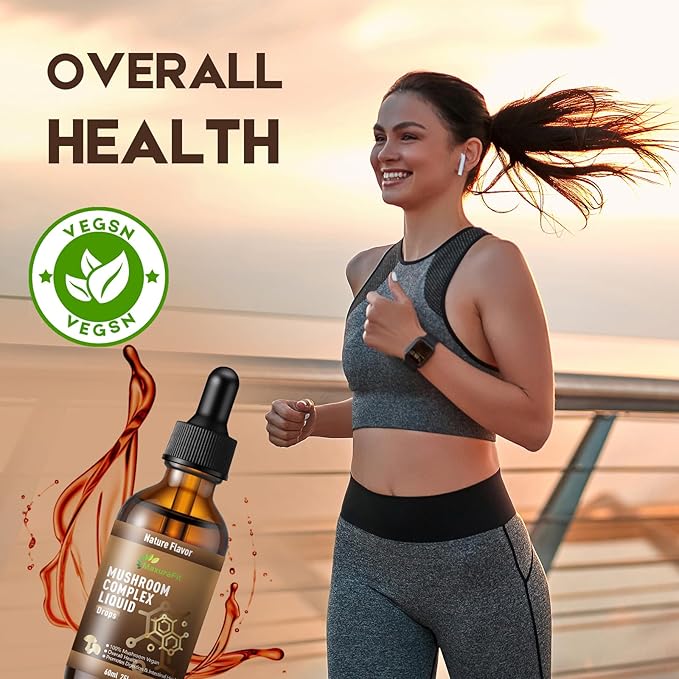 2 Pack Vegan Immune Mushroom Tincture Supplement,7 in 1 Mushroom Extract Liquid Drops with Lion's Mane,Shiitake,King Trumpet,Turkey Tail,Reishi,Chaga & Cordyceps 4 fl oz (120 Servings)