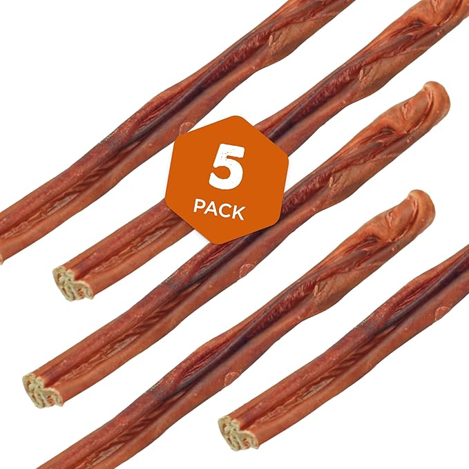 Best Bully Sticks Smoked Bully Sticks with Collagen for Dogs - 10-12 Inch, 5 Count (Pack of 1) - Natural, Grain Free Dog Chews - Large, Long-Lasting Treats for Aggressive Chewers
