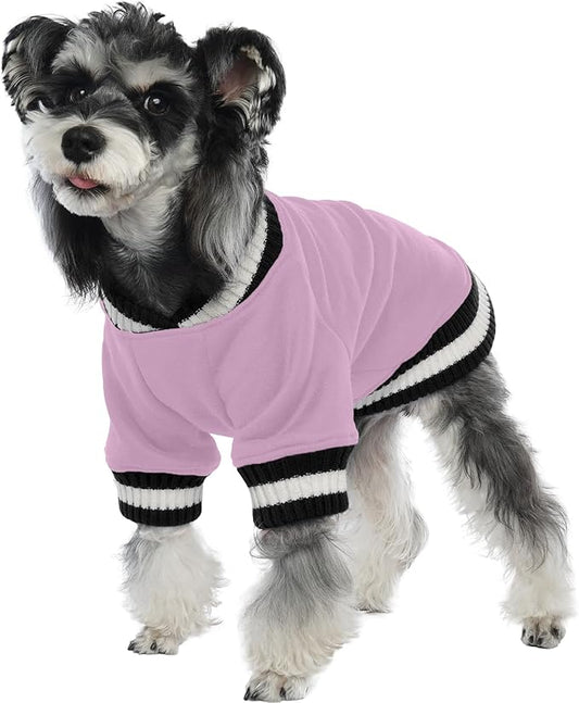 FUAMEY Dog Pullover Sweatshirt,Dog Winter Sweaters Warm Dog Clothes Dog Vest Thick Puppy Pullover Soft Pet Fleece Sweater Cute Doggie Boy Girl Outfit for Small Medium Dogs Lavender S