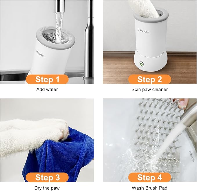 DOGNESS W01 Automatic Dog Paw Cleaner for Small to Medium Dogs (White)