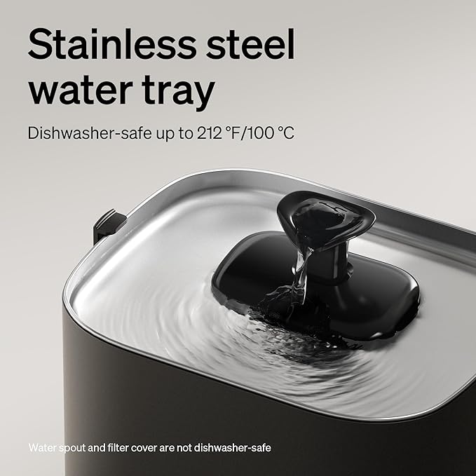 PETLIBRO Upgrade Cat Water Fountain, Cordless Cat Fountain Battery Operated, App Monitoring 3L/101oz Dockstream 2 Pet Water Fountain with Stainless Steel Tray, 5GHz WiFi Dog Water Bowl Dispenser