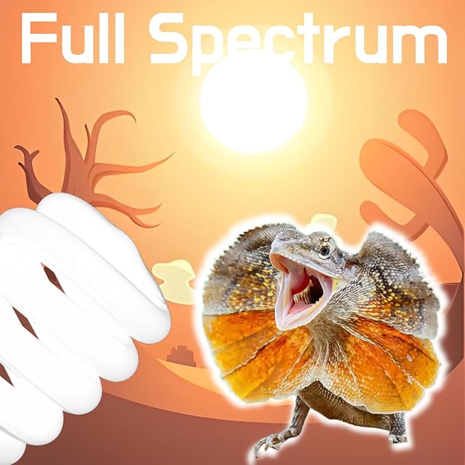 MRREPTILE UVB Reptile Lamp Light, 24W 10.0 UVB Bulb Light for Reptiles, UVA UVB Reptile Light, Desert Reptiles UVB Lamp for Bearded Dragon