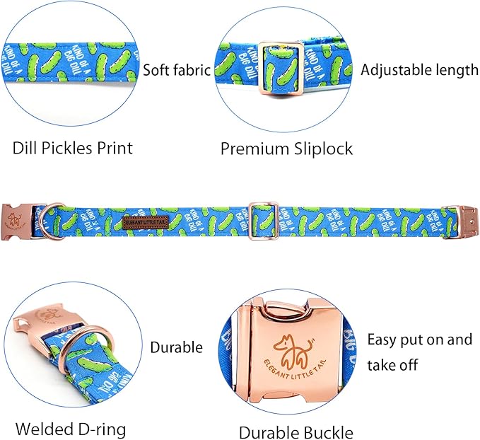 Elegant little tail Dog Collar, Blue Bear Pattern Pet Collar Durable Cute Dog Collars Male or Female Pet Gift Adjustable Dog Collar for Medium Dogs