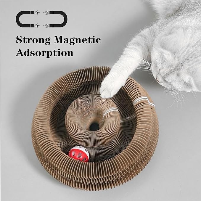 Magic Organ Cat Scratcher Board Cat Ball,Cat Toy Made of Recyclable Corrugated Cardboard, Scratch-Resistant and Abrasion-Resistant, Foldable