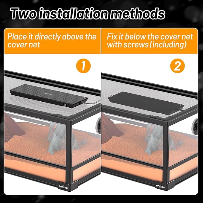 REPTI ZOO Reptile Heat Panel Adjustable Temperature Reptile Heating Plate, Mountable Under Lid, for Hermit Crabs/Leopard Geckos/Turtles/Snakes/Lizards