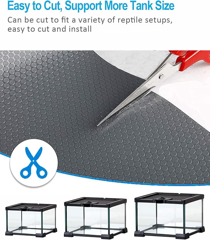 Bearded Dragon Tank Accessories, Reptile Terrarium Liner Substrate for Leopard Gecko, Snake, Lizard and Tortoise, Non-Adhesive Reptile Carpet Bedding for Reptile Tank, Grey