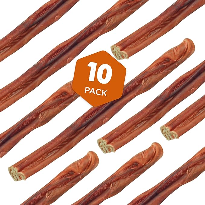 Best Bully Sticks Smoked Bully Sticks with Collagen for Dogs - 10-12 Inch, 10 Count (Pack of 1) - Natural, Grain Free Dog Chews - Large, Long-Lasting Treats for Aggressive Chewers