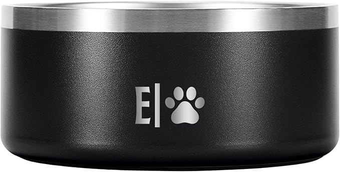 EVELANDO® 32 oz Premium Stainless Steel Pet Bowl with Triple Layer Insulation Keeps Food Warm and Water Fresh Non Slip Silicone Base BPA Free Elegant Dish for Small and Medium Dogs or Medium Cats