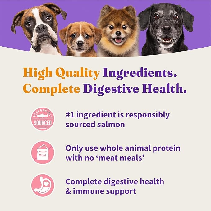 Halo Holistic Small Breed Dog Food, Wild Caught Salmon & Whitefish Recipe, Grain Free Dry Dog Food, For Healthy Weight Support, 10 lb Bag