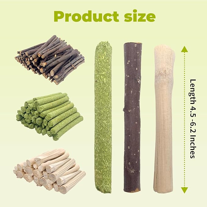 Sweet Bamboo 250g Natural Molar Wood Treats Toys for Small Animals, Rabbits, Guinea Pig, Bunny, Hamster, Rat, Chinchillas
