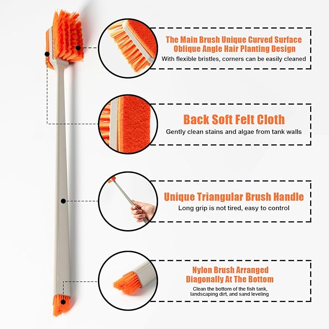 1pcs Small Aquarium Cleaning Tool, Algae Scraper for Fish Tank, Aquarium Brush, Fish Tank Cleaner Adapted for Glass and Acrylic Aquariums
