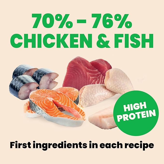 Almo Nature Wet Cat Food HQS Natural Rotational Diet Fish Selection & Chicken Drumstick - Variety Pack, Grain Free, Additive Free, Highly Digestible, Preservative Free 2.47-oz, 12 pack