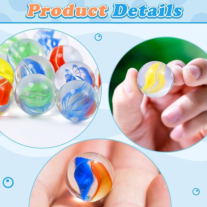 500 Pcs Glass Marbles, 0.56 Inch Color Mixing Glass Marble Bulk, Colorful Round Marbles Toy for Marble Games, Chinese Checkers Game, DIY Home Decoration, Crafting Party Favors, 5 Colors