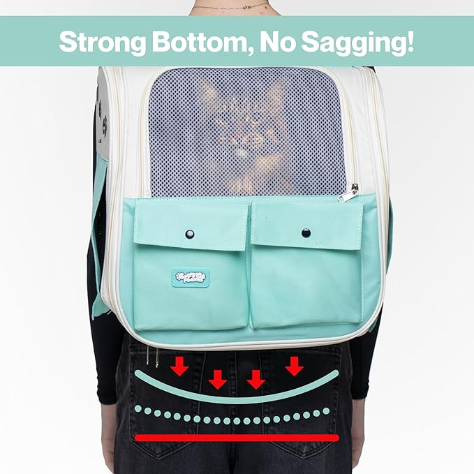CMP – Pet Backpack Carrier for Small Dogs, Cats, Kittens, Rabbits – Airline Approved Travel Bag with Breathable Mesh and Padded Straps – Soft-Sided Cat Carrier Backpack for Hiking, Camping, Trips