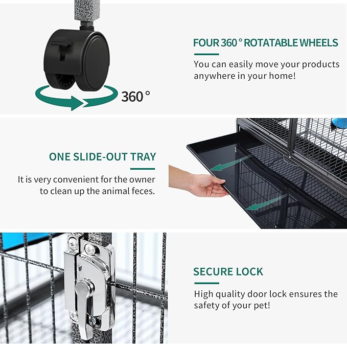 YITAHOME Small Animal Pet Cage: 4-Tiers Metal Guinea Pig Cage for Rats Ferret Chinchilla Large Hamster Indoor Critter Nation Cage Double-Story
