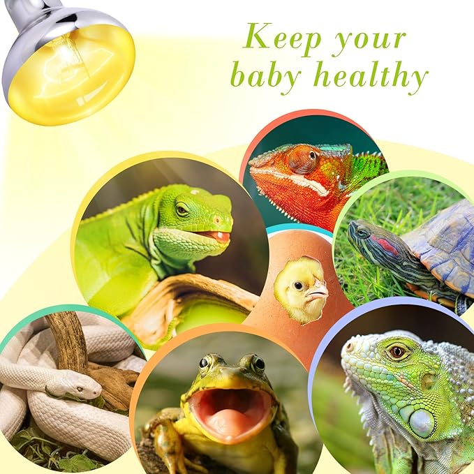 2 Pack 100W UVB UVA Reptile Light,Reptile Heat Lamp Basking Bulb for Bearded Dragon,UVB Bulb Basking Light for Reptiles…