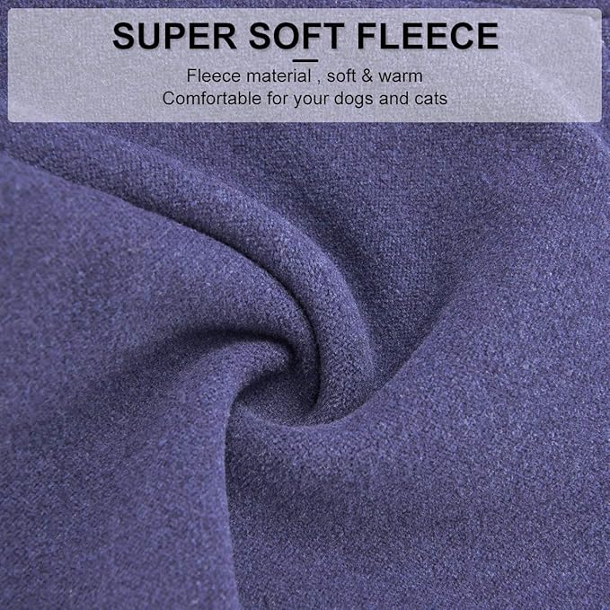 Small Dogs Fleece Dog Sweatshirt - Cold Weather Hoodies Spring Soft Vest Thickening Warm Cat Sweater Puppy Clothes Sweater Winter Sweatshirt Pet Pajamas for Small Dog Cat Puppy (Large, Grayish Purple)