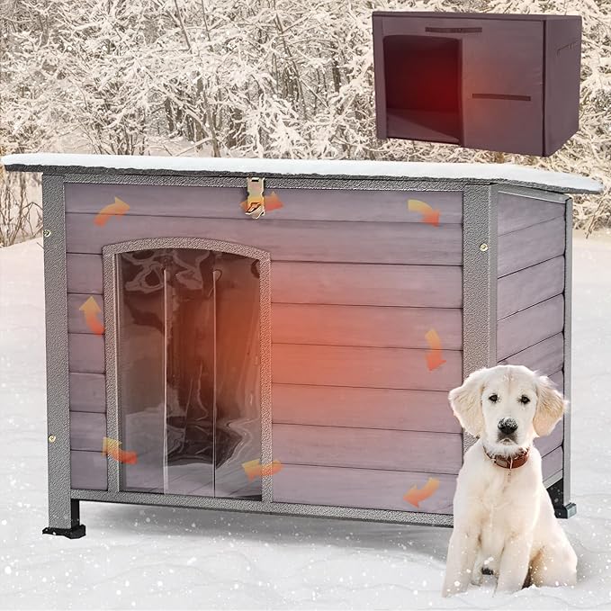 Outdoor Dog House Insulation Dog Kennle with Liner for Winter,Waterproof Dog Cage,Outside & Indoor Use