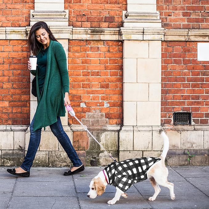 GreenJoy Plaid Dog Sweaters Hoodies Sweatshirts for Dogs Cats, Warm and Soft Cold Weater Coats for Christmas (Black, X-Large)