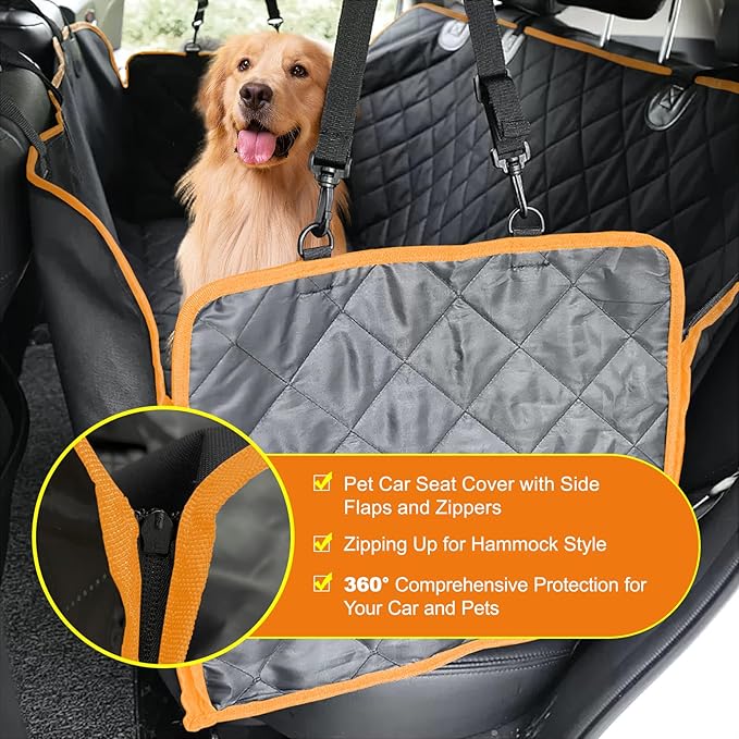 ICWEIMEI Dog Car Seat Cover, Waterproof Back Seat Covers for Dog Travel Non-Slip Pet Car Seat Protector Pet Car Seat Cover for Cars Trucks SUV