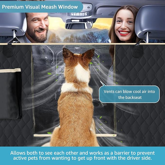 Lassie XL Truck Dog Seat Cover Back Seat, Dog Car Hammock for Large SUV and Trucks Compatible with F150 F250/Chevrolet Silverado/Ram Pickup/GMC Sierra/Toyota Tundra and Crew Cab