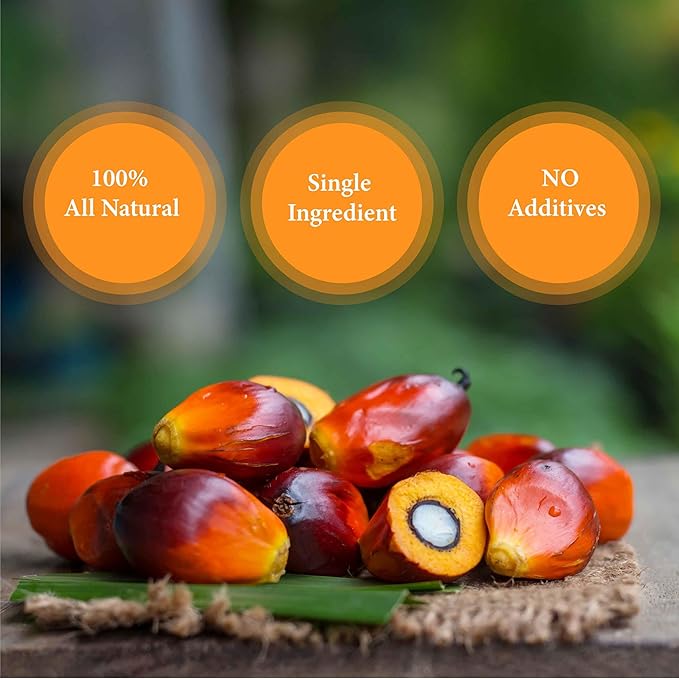 Nigerian Heritage 100% Red Palm Oil 67.63 Fl Oz – Pure Red Palm Oil for Cooking – Natural African Palm Fruit Oil, Authentic Pure Red Oil for Stews, Sauces, and More, 2 Liter Bottle