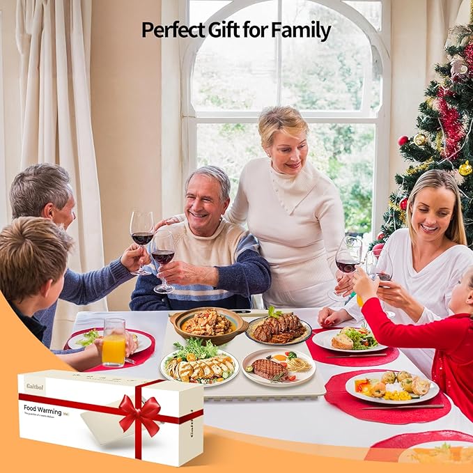 Electric Food Warming Mat for Heating, 15"x23.6" Portable Foldable Silicone Warming Tray with 6 Adjustable Temperature, Food Warmers for Parties Buffet, Gatherings, Daily Use